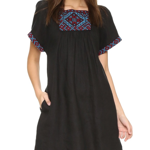 Madewell Dresses & Skirts - MADEWELL | Embroidered Black Linen Wander Dress
